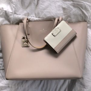 Beautiful pale pink Kate Spade purse with matching wallet